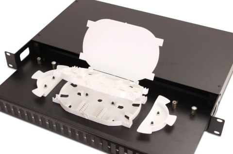 GETFORT PRZEŁĄCZNICA ŚWIATŁOWODOWA GETFORT 1U 19 Cali 24xSC DUPLEX Z PÓŁKĄ