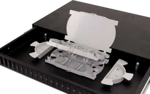 GETFORT PRZEŁĄCZNICA ŚWIATŁOWODOWA GETFORT 1U 19 Cali 24xSC DUPLEX Z SZYNAMI