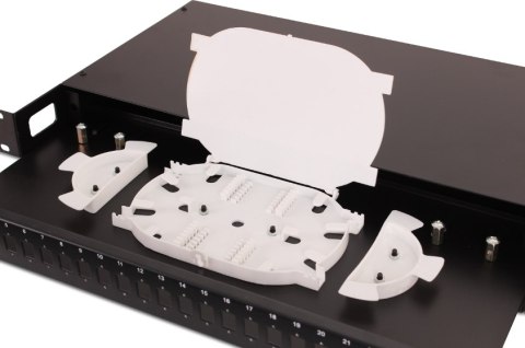 GETFORT PRZEŁĄCZNICA ŚWIATŁOWODOWA GETFORT 1U 19 Cali 24xSC SIMPLEX Z PÓŁKĄ