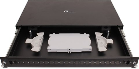 GETFORT PRZEŁĄCZNICA ŚWIATŁOWODOWA GETFORT 1U 19 Cali 24xSC SIMPLEX Z SZYNAMI