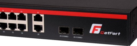 GETFORT SWITCH POE GETFORT 24FE+2GE+2SFP 250W